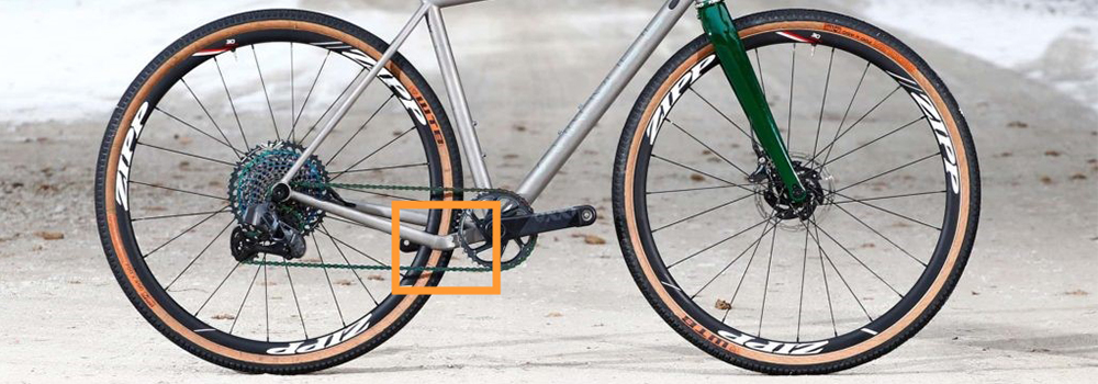 Highlighted inside of the orange rectangle, shows the location of the 3D printed titanium stem component