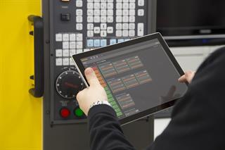 Reporter on a Windows® tablet with a Fanuc control