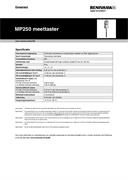 Datablad:  MP250 meettaster
